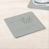 Chic Neutrals Wedding Danke Pastel Gray ID1020 Rechteckiger Pappuntersetzer (angewinkelt)