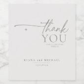 Chic Neutrals Wedding Danke Powder ID1020 Weinetikett (Einzelnes Label)