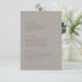 Chic Neutrals Wedding Details Taupe ID1020 Begleitkarte (Stehend Vorderseite)