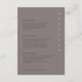 Chic Neutrals Wedding Details Warm Gray ID1020 Begleitkarte (Vorderseite)
