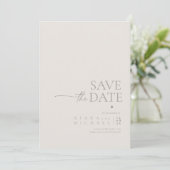Chic Neutrals Wedding Foto Bone White Vert ID1020 Save The Date (Stehend Vorderseite)