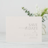 Chic Neutrals Wedding Foto Knochen Weiß ID1020 Save The Date (Stehend Vorderseite)