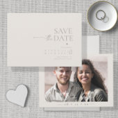 Chic Neutrals Wedding Foto Knochen Weiß ID1020 Save The Date