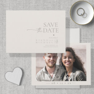 Chic Neutrals Wedding Foto Knochen Weiß ID1020 Save The Date