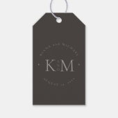 Chic Neutrals Wedding Initials Charcoal ID1020 Geschenkanhänger (Vorderseite)