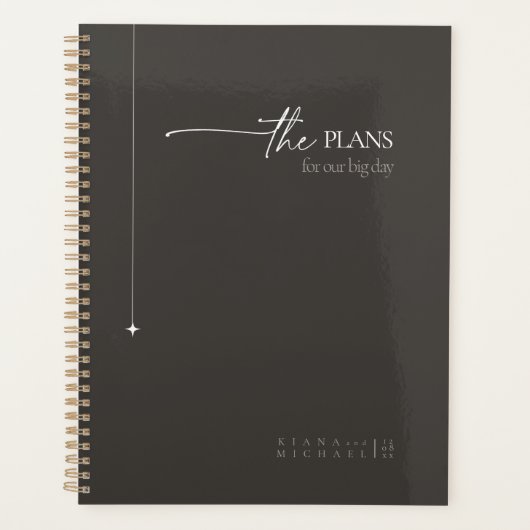 Chic Neutrals Wedding Plans Kohle ID1020 Planer (Vorderseite)