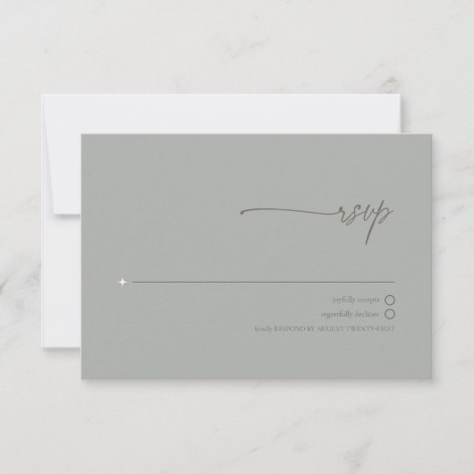 Chic Neutrals Wedding Sage Gray ID1020 RSVP Karte (Vorderseite)