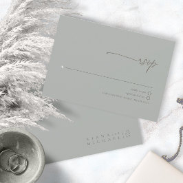 Chic Neutrals Wedding Sage Gray ID1020 RSVP Karte