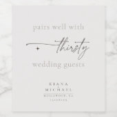 Chic Neutrals Wedding Spaß Powder ID1020 Weinetikett (Einzelnes Label)