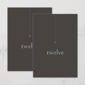 Chic Neutrals Wedding Tischnummer Charcoal ID1020 (Vorne/Hinten)