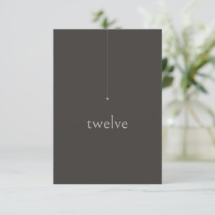 Chic Neutrals Wedding Tischnummer Charcoal ID1020