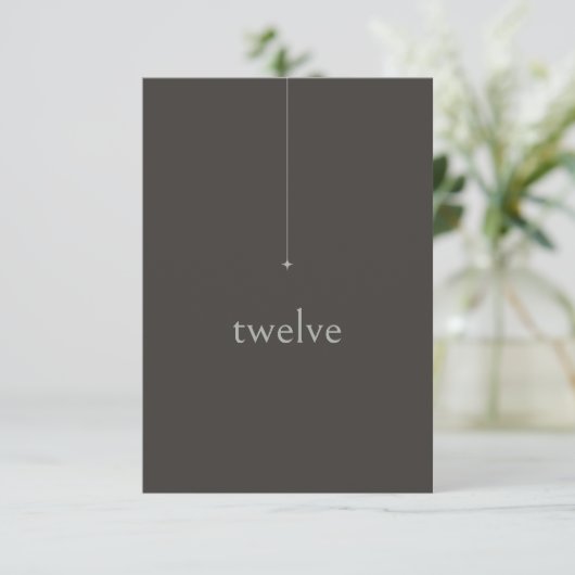 Chic Neutrals Wedding Tischnummer Charcoal ID1020 (Stehend Vorderseite)