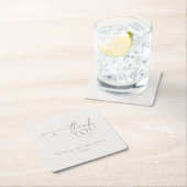 Chic Neutrals Wedding Vielen Dank Linen ID1020 Rechteckiger Pappuntersetzer (Vor Ort)