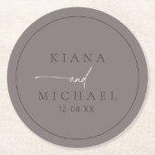 Chic Neutrals Wedding Warm Gray ID1020 Runder Pappuntersetzer (Vorderseite)