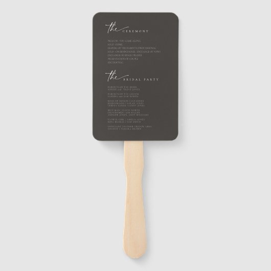 Chic Neutrals Wedding Welcome Program ID1020 Fächer (Rückseite)