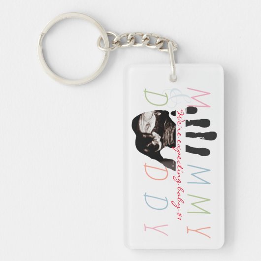 Chic New Baby Sonogram Ultrasound Foto Schwangersc Schlüsselanhänger (Vorderseite)