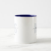 Chic New MRS Individuelle Name Wedding Date Blue Zweifarbige Tasse (Mittel)