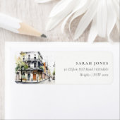 Chic New Orleans Louisiana Watercolor Adresse (Insitu)