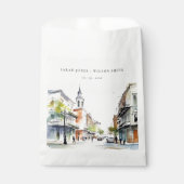 Chic New Orleans Louisiana Watercolor Wedding Geschenktütchen (Vorderseite)