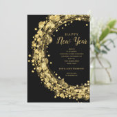 Chic New Year's Eve Party Einladung (Stehend Vorderseite)