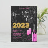 Chic New Year's Eve Party Einladung (Stehend Vorderseite)