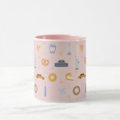 Chic New York City Pattern Blush Pink Tasse (Zentrum)