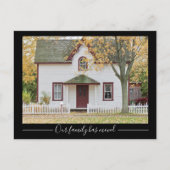 Chic New Zuhause Address Custom House Foto Black Postkarte (Vorderseite)