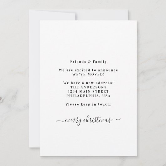 Chic New ZUHAUSE for Holidays Wreath Foto Moving Ankündigung (Rückseite)