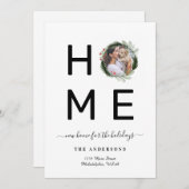 Chic New ZUHAUSE for Holidays Wreath Foto Moving Ankündigung (Vorne/Hinten)