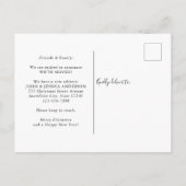 Chic New Zuhause for the Holidays Wreath Foto Movi Ankündigungspostkarte (Rückseite)