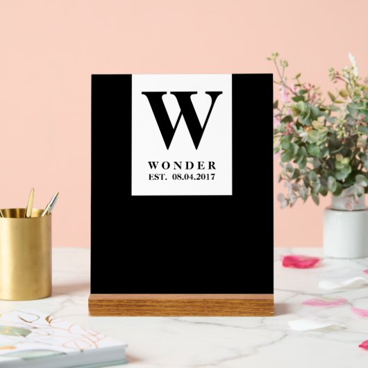 Chic Newly Wed Design Acrylschild (Hochzeit)