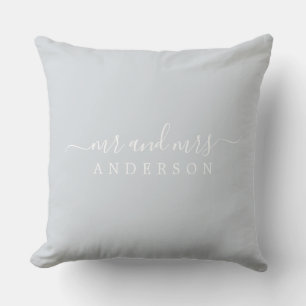 Chic Newlywed Mr. Ice Blue Monogram Kissen