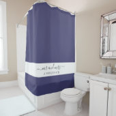 Chic Newlywed Mr. Navy Blue Monogram Duschvorhang (Beispiel)