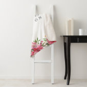 Chic Newlywed Mr. Pink Floral Monogram Sherpadecke (Beispiel)