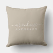 Chic Newlywed Mr. Shiitake Gray Monogram Kissen (Rückseite)