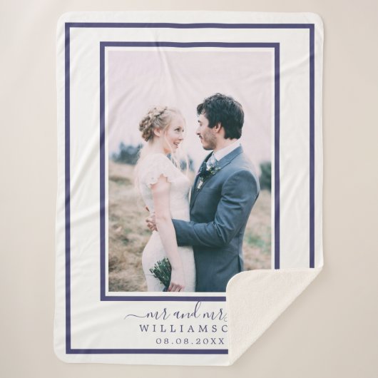 Chic Newlywed Mr. Wedding Foto Sherpadecke (Vorderseite)