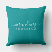 Chic Newlywed Mrs. Green Monogram Kissen (Rückseite)
