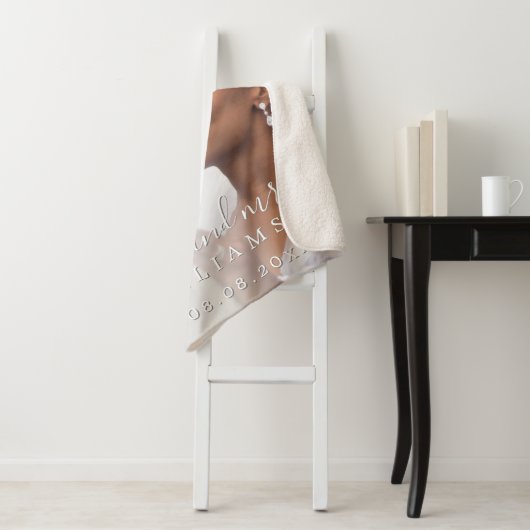 Chic Newlywed Mrs. Wedding Foto Sherpa Blanket Sherpadecke (Beispiel)