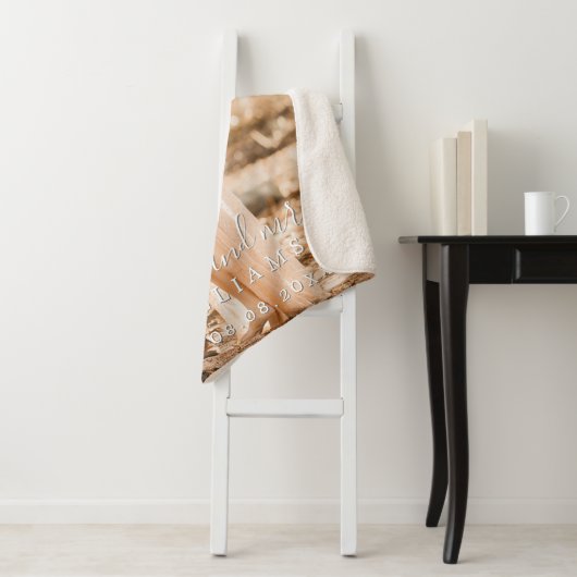Chic Newlywed Mrs. Wedding Foto Sherpa Blanket Sherpadecke (Beispiel)