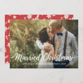 Chic Newlyweds Verheiratetes Weihnachtstypografie- Einladung (Vorne/Hinten)
