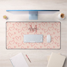 Chic Niedlich Blush Pink Herzmuster Monogramm