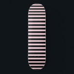 Chic Niedlich Light Pink und Black Stripes Skateboard<br><div class="desc">Hellrosa und schwarz Streifen</div>