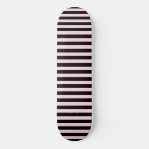 Chic Niedlich Light Pink und Black Stripes Skateboard