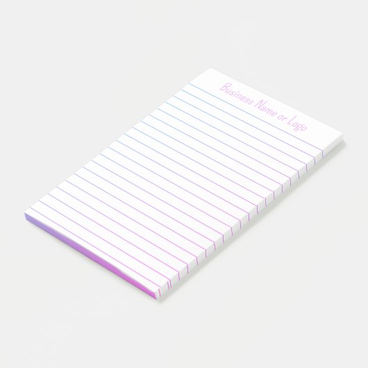 Chic Niedlich Name Business Message Pink Lila Line Post-it Klebezettel (angewinkelt)