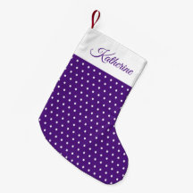 Chic Niedlich Name Dark Lila und White Polka Dot