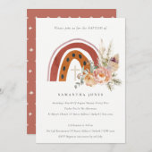 Chic Niedlich Rust Boho Bläsernrasen Taufe einlade Dankeskarte (Vorne/Hinten)