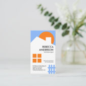 Chic Niedlich Sunny Zuhause Picket Fence Realty Visitenkarte (Stehend Vorderseite)