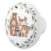 Chic Niedlich Woodland Animals Greenery Kinderzim Keramikknauf (Rechts)