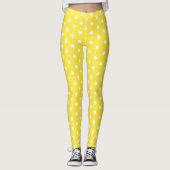 Chic Niedlich Yellow Polka Dots Muster Mode Leggings (Vorderseite)