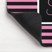 Chic Niedlicher Anfangsbuchstabe Rosa und Schwarz Mousepad (Ecke)